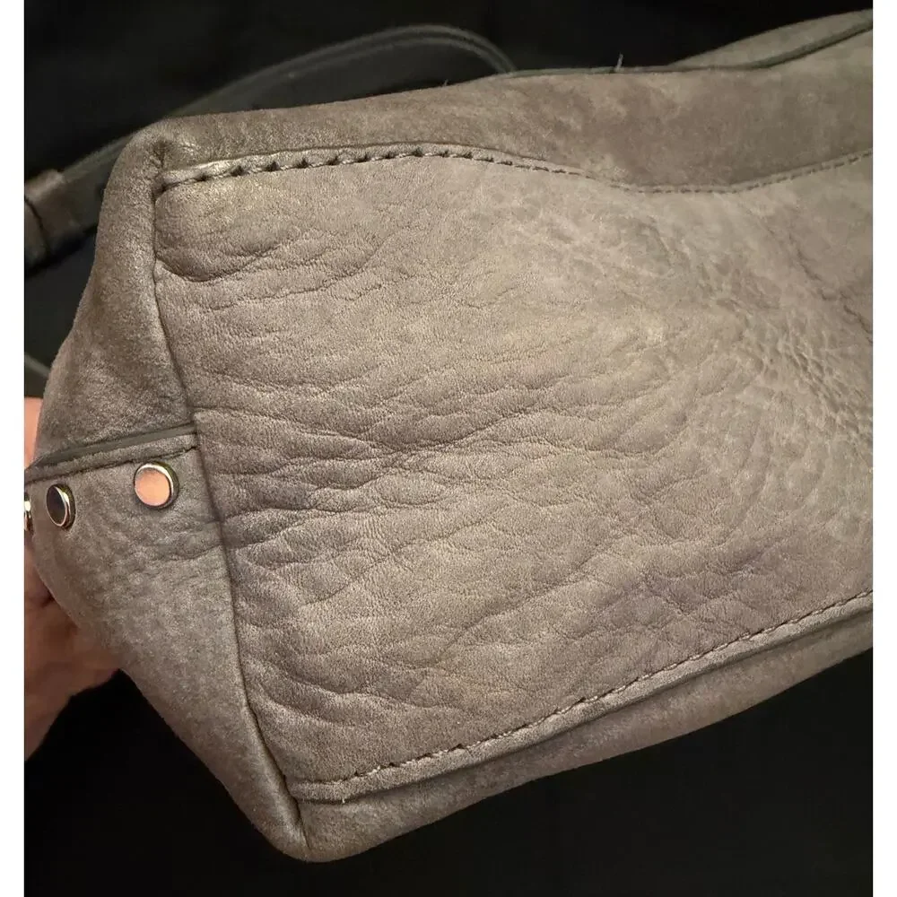 Rebecca Minkoff Darren Top Zip Convertible Crossbody/Shoulder Grey/Taupe Suede